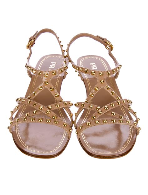 Prada studded pony skin sandals